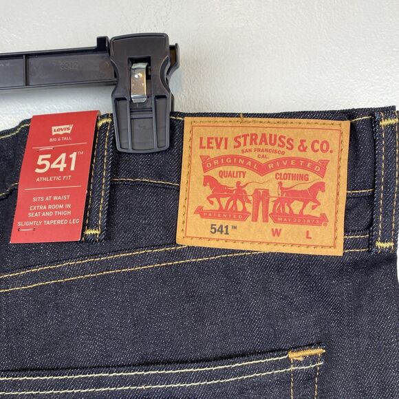 Levi's jeans men's 44x32 blue dark raw 541 athletic big tall NWT‎ - Picture 6 of 13